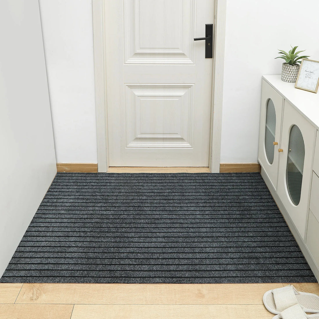VIKAMA Entry Door Floor Mat Entryway Striped Carpet Anti Slip