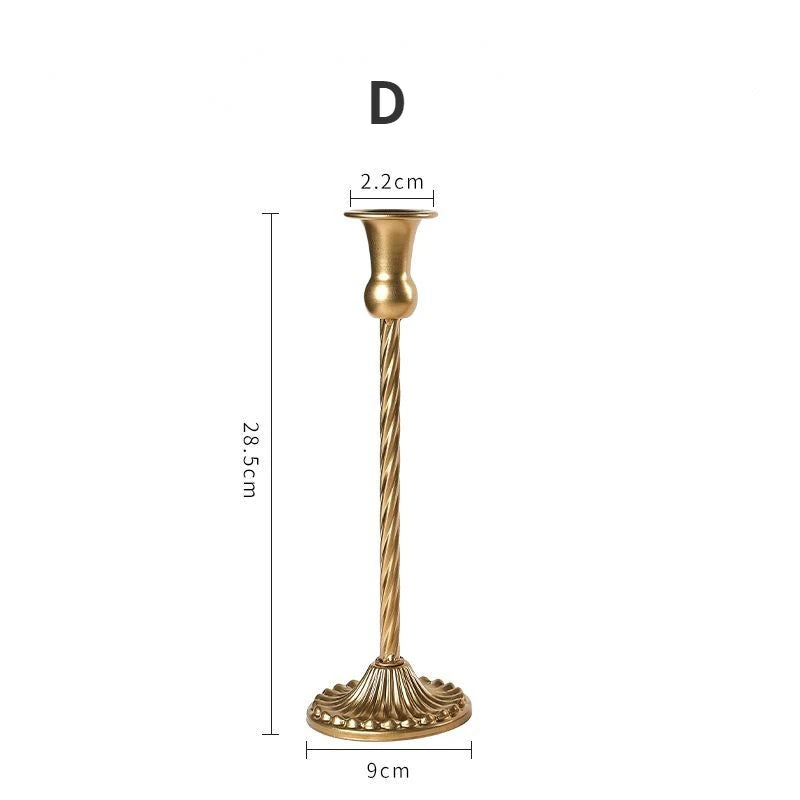 3pc Candlestick Holders Kit Brass Gold Candlestick Set