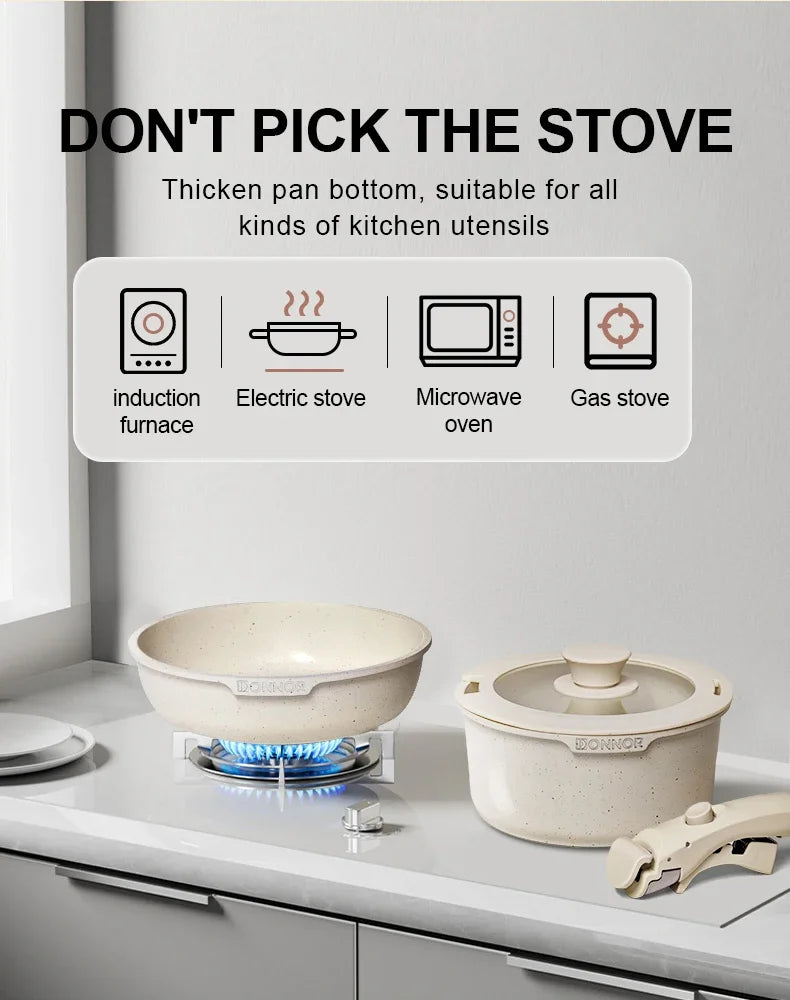 DONNOR Kitchen Pots and Pans Set Cookware Set