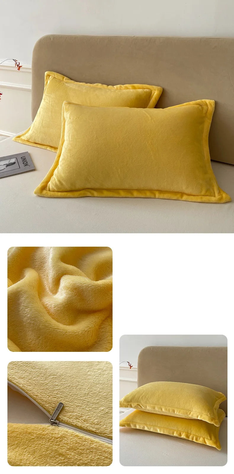 Solid Color Pillows Cover Velvet Pillowslip funda almohada 48x74cm Pillowcase