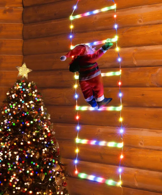 1.5/3M Christmas Decoration LED Santa Claus Climbing Ladder Light
