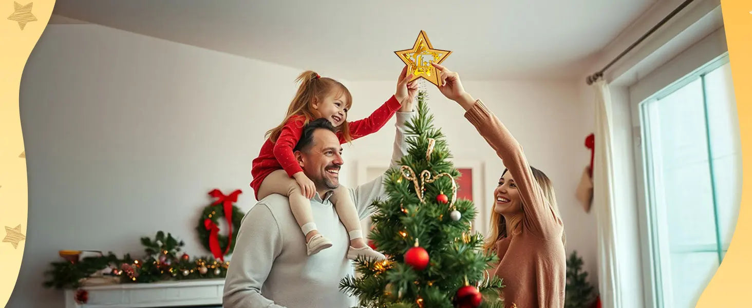 OurWarm Christmas Tree Topper Star Lighted, with Lights