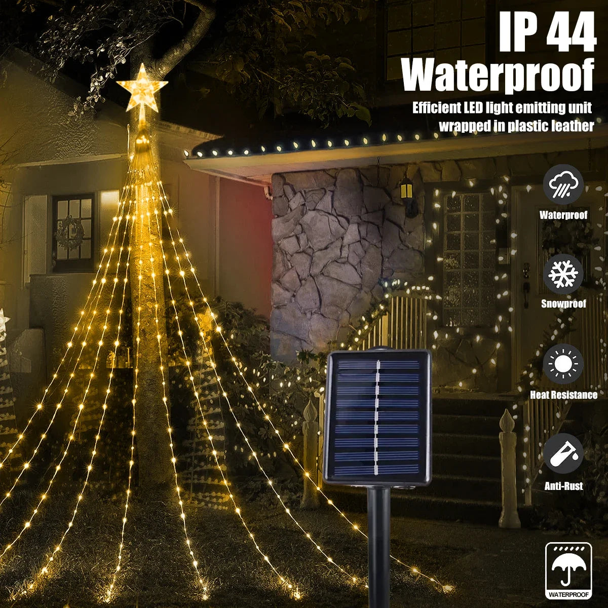 Christmas Decoration Solar String Lights 2/3M LED Star Fairy Lights Outdoor