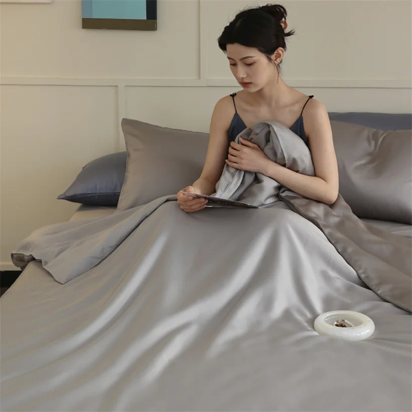 Mulberry Silk Bedding Set Luxury Natural 100% Silk Duvet Cover Set