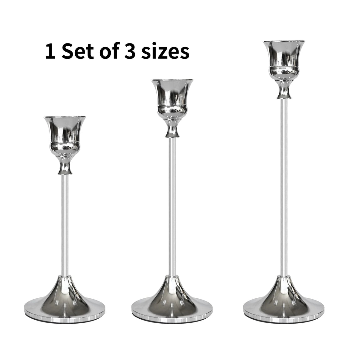 3Pcs/Set European Style Metal Candle Holders
