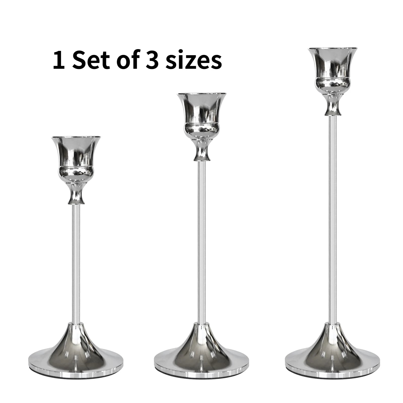 3Pcs/Set European Style Metal Candle Holders
