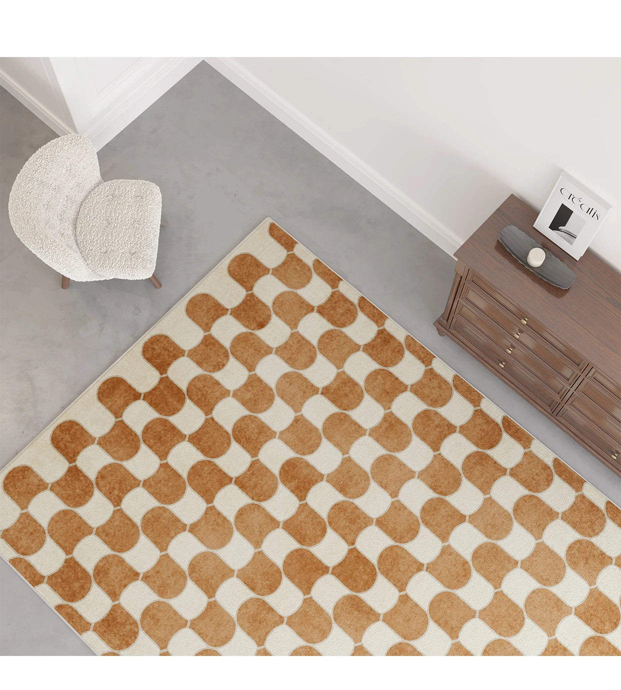 French Retro Rugs for Bedroom Checkerboard Living Room Decoration