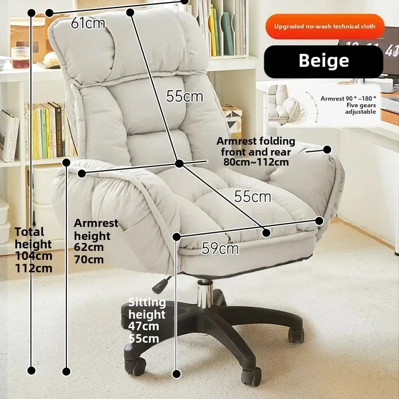 Footrest Wheels Office Chair Kids Velvet