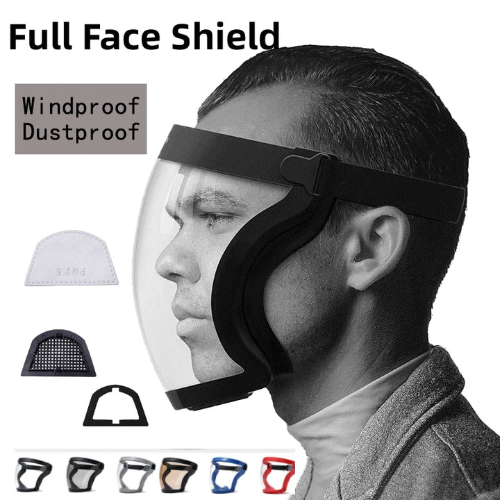 Full Face Transparent Protective Mask Dust and Fog Resistant Oil Splas