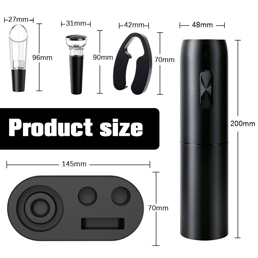 5 in1 Electric Wine Opener Set with Charging Base Automatic