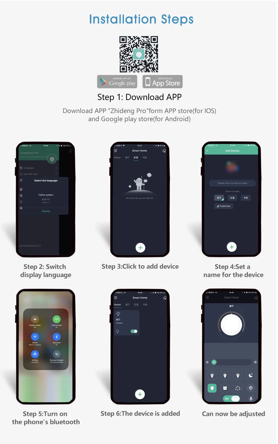 MARPOU Big Size Smart ceiling lamp led lamp for bedroom