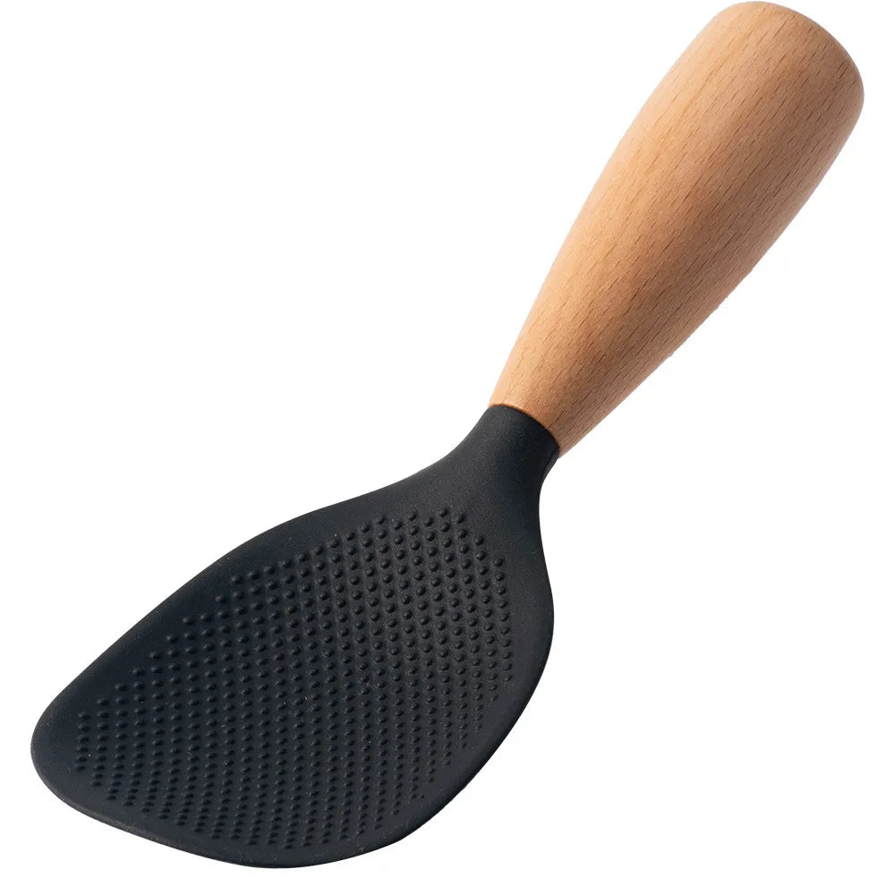 NEW Silicone Spatula Non Stick Pan Wooden Handle Silicone Vegetable