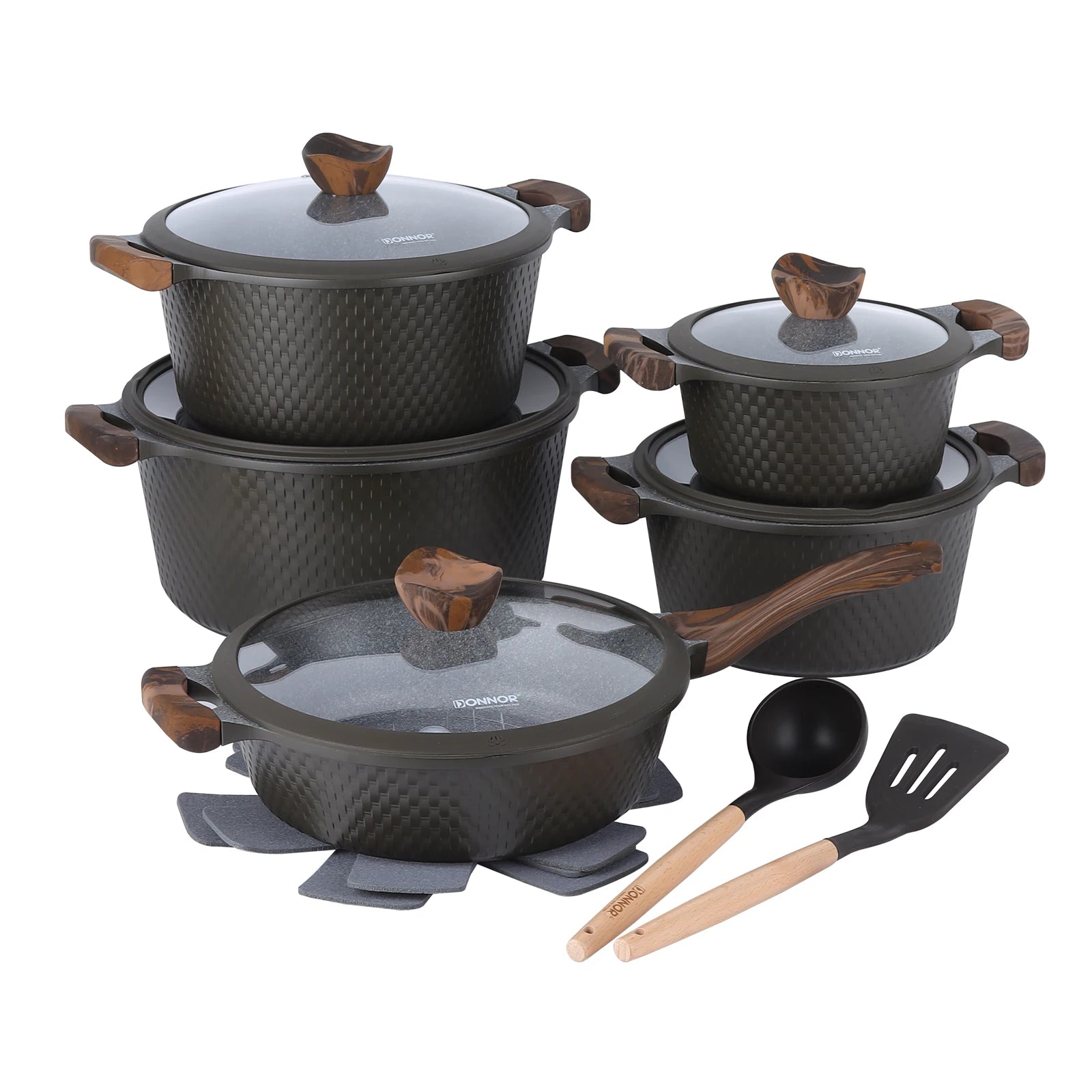 DONNOR 15-piece Pot Set, Non-stick Kitchen Cookware Set Non-stick