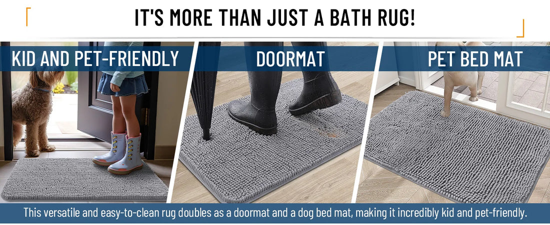 HAPIHAPPY New Chenille Bathroom Rug Mat Extra Soft Thick