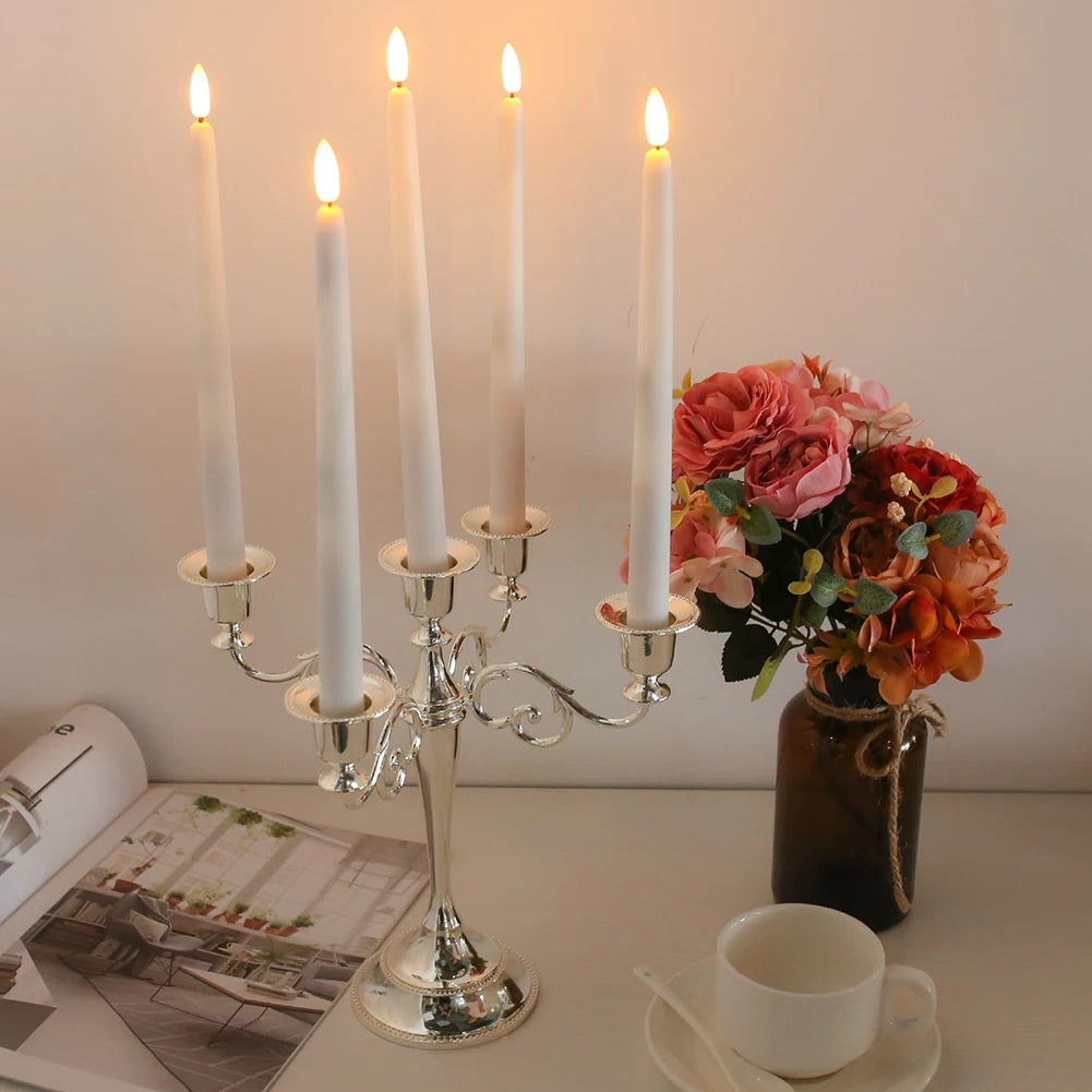 LED Flameless Taper Candles Flickering with 10-Key Remote