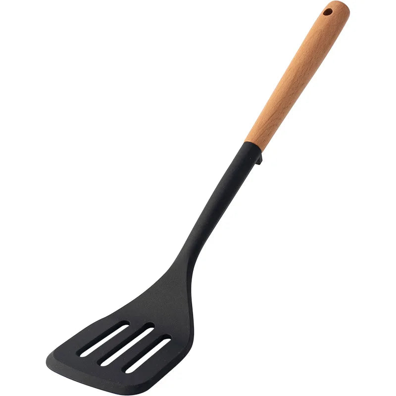 NEW Silicone Spatula Non Stick Pan Wooden Handle Silicone Vegetable