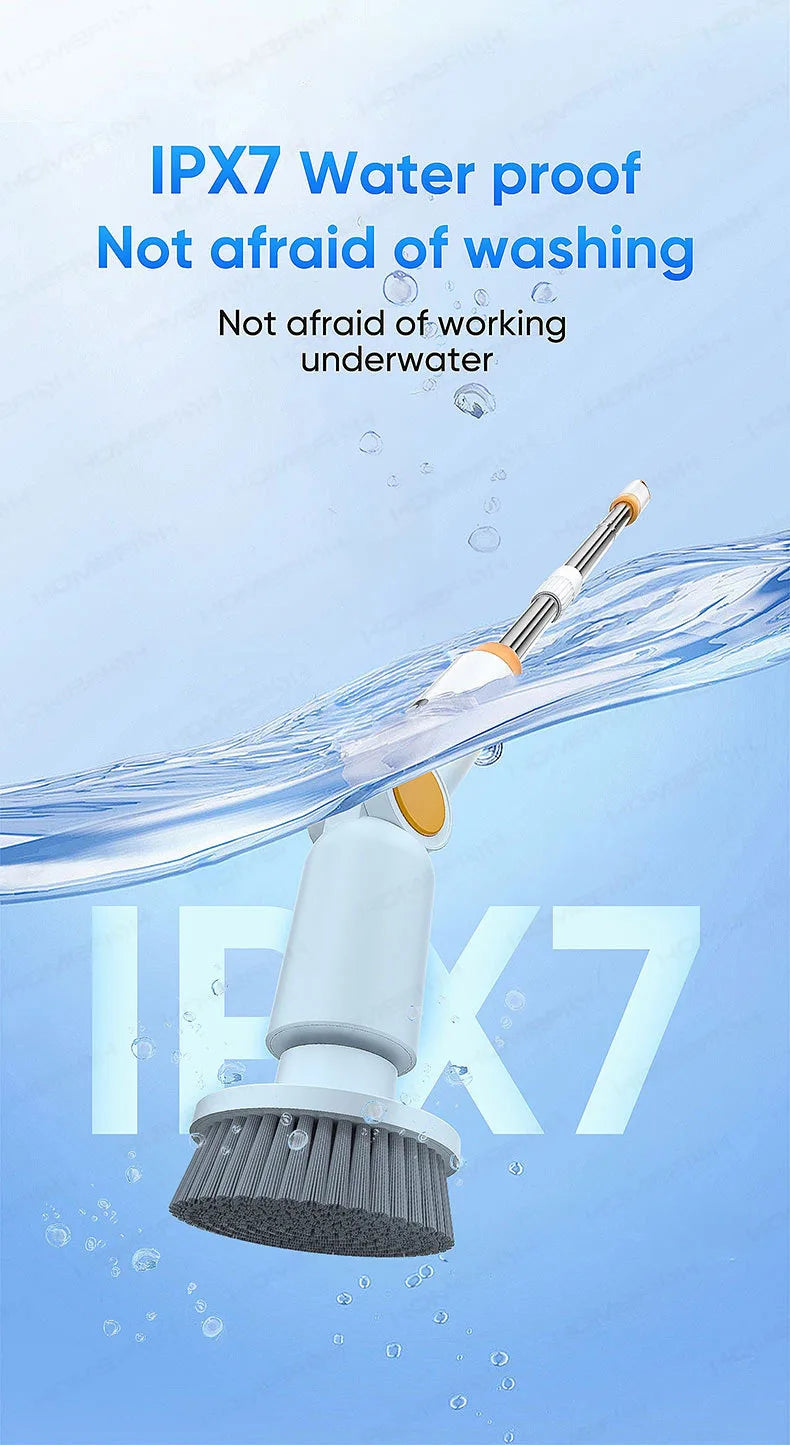 HOMFISH 2025 NEW 8-in-1 Electric Spin Scrubber Wireless Cleaning Brush