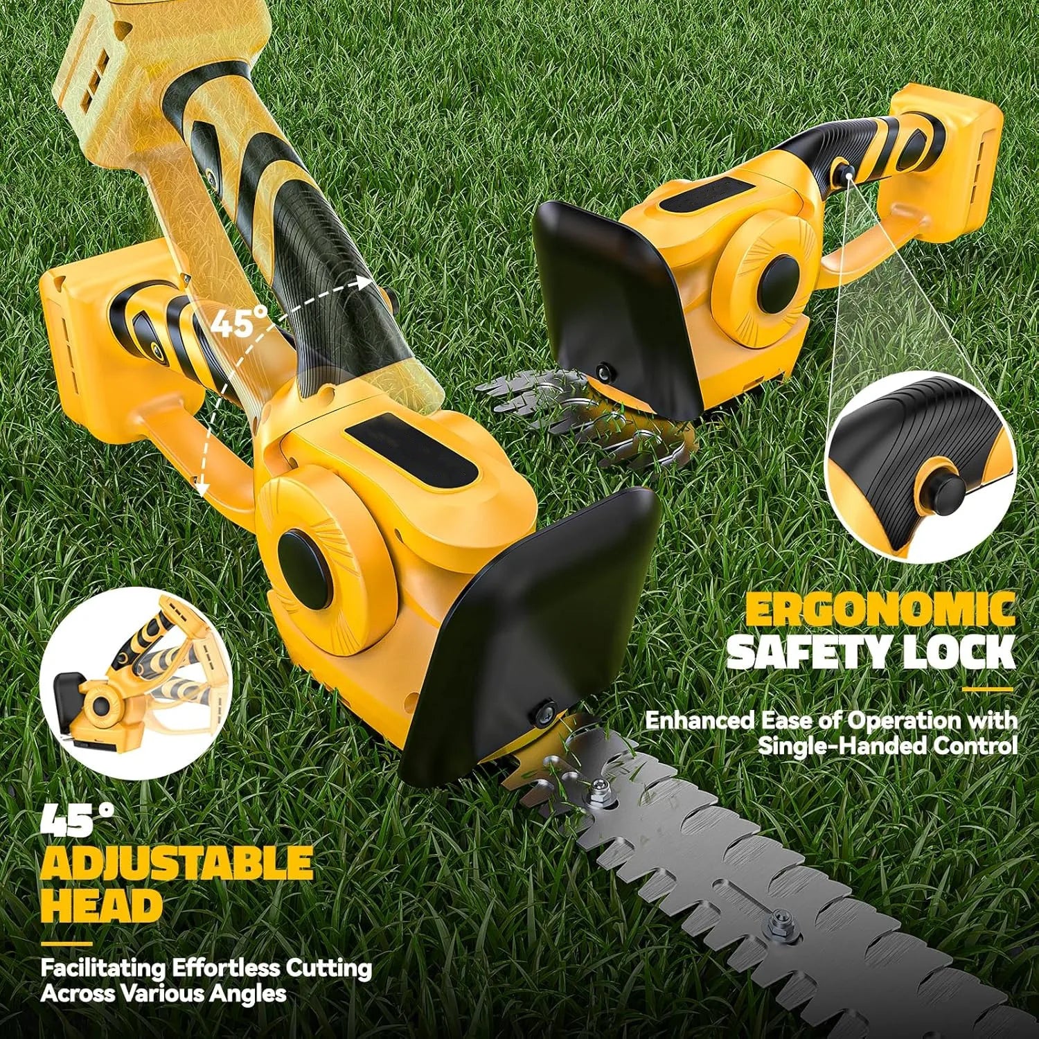 2 in 1 Electric Hedge Trimmer Cordless Handheld Grass Trimmer for Yard