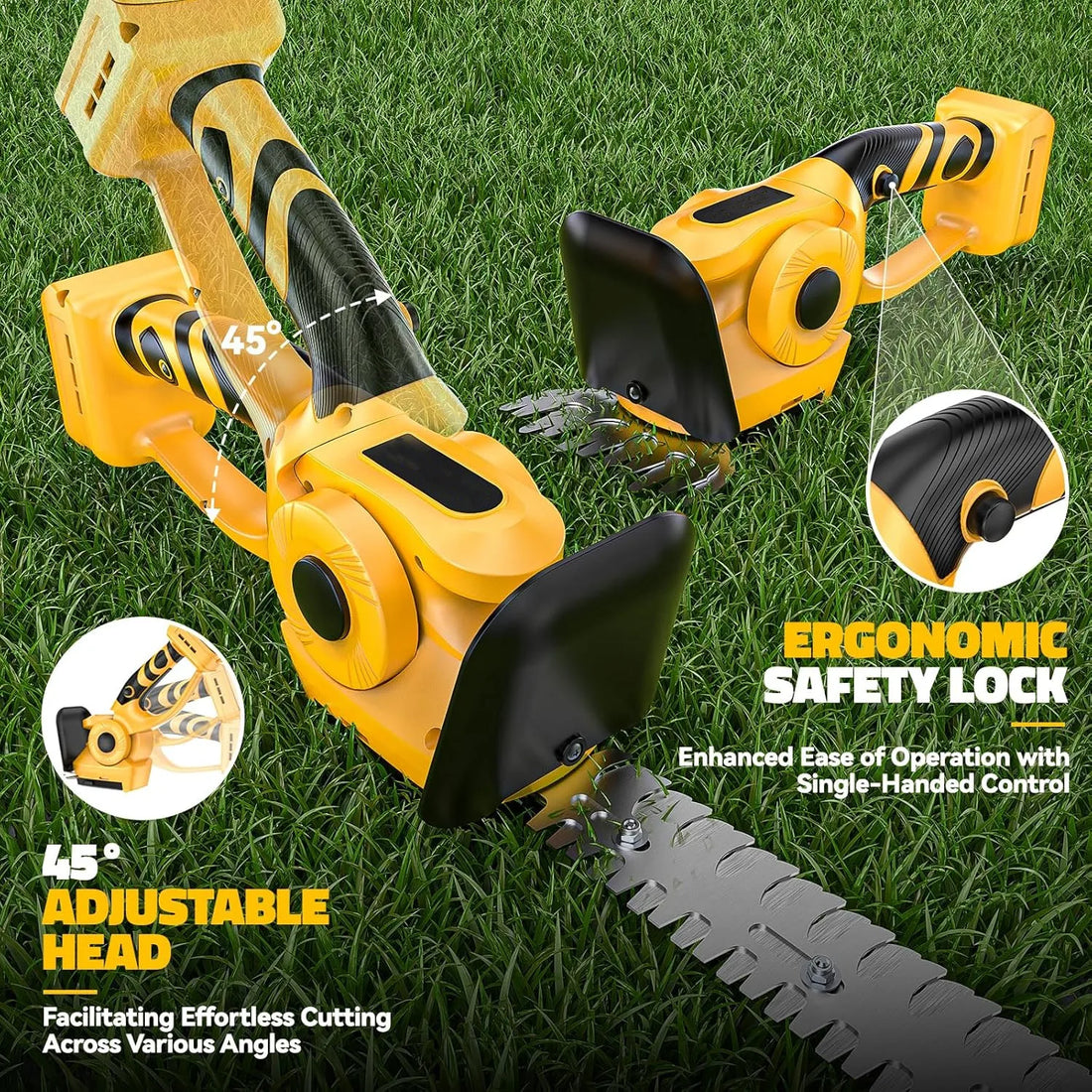 2 in 1 Electric Hedge Trimmer Cordless Handheld Grass Trimmer for Yard