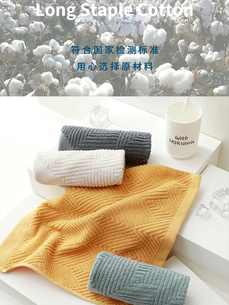 3Pcs/Pack Long-Staple Cotton Bath Towel Face Towel Set