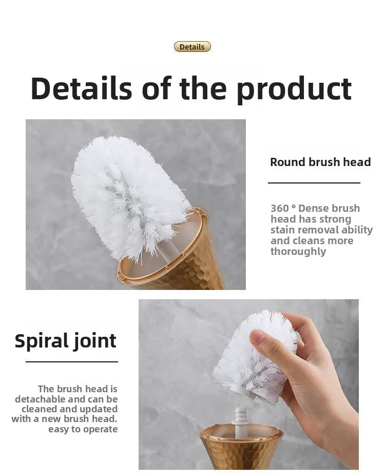 Premium Long Handle Toilet Brush with Holder