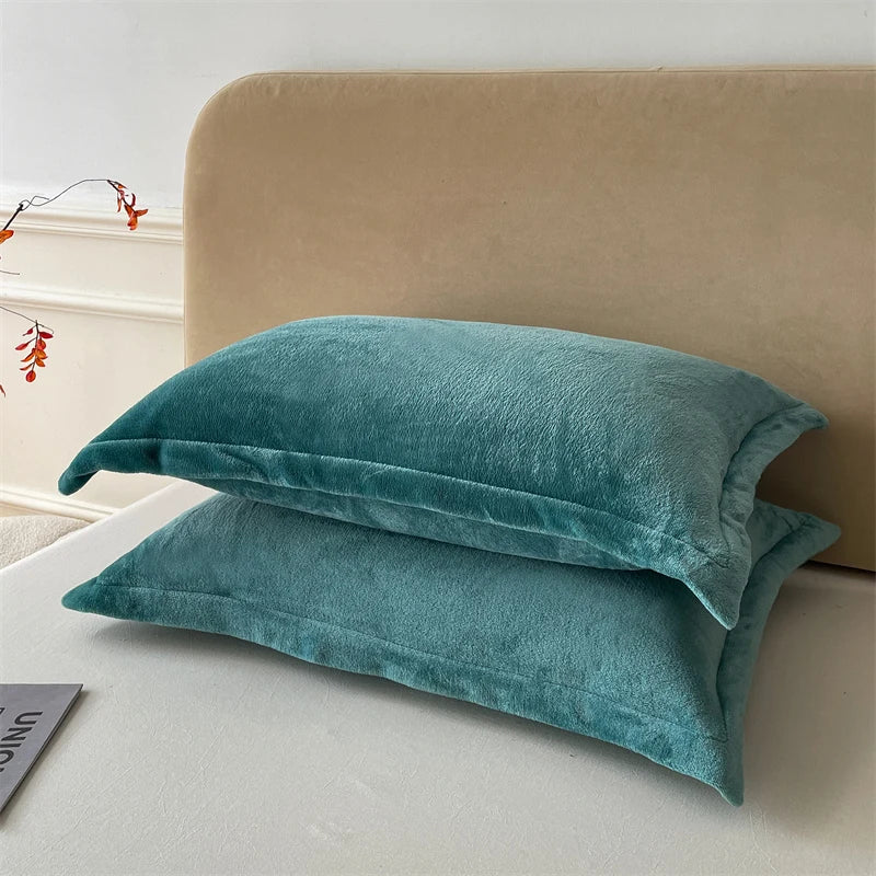 Solid Color Pillows Cover Velvet Pillowslip funda almohada 48x74cm Pillowcase