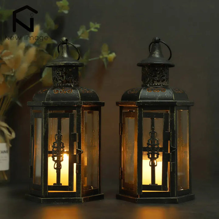 Vintage Nordic Candle Holder Lanterns Candles