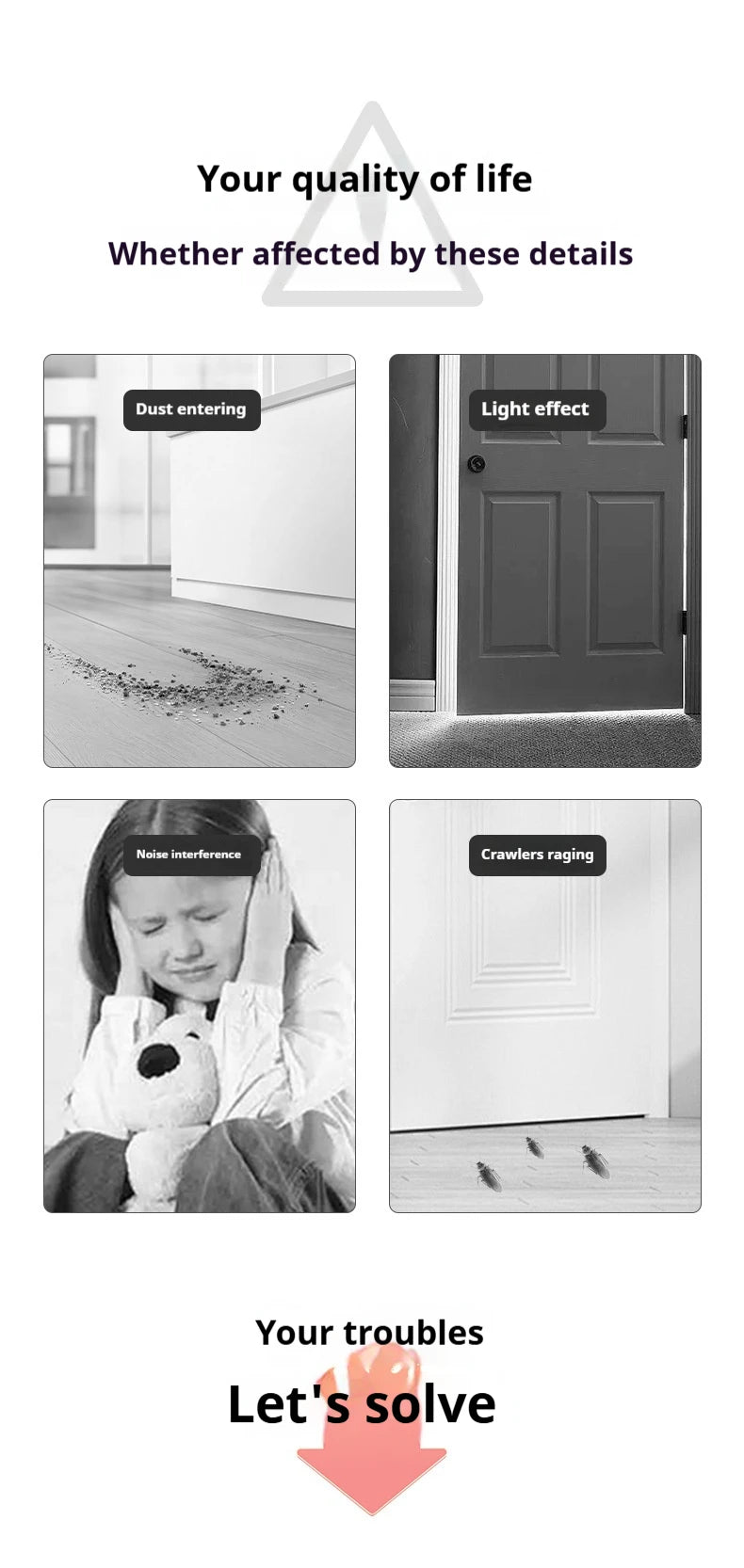 PVC Flexible Door Bottom seal Strip Weatherstrip Under Door Draft Stopper