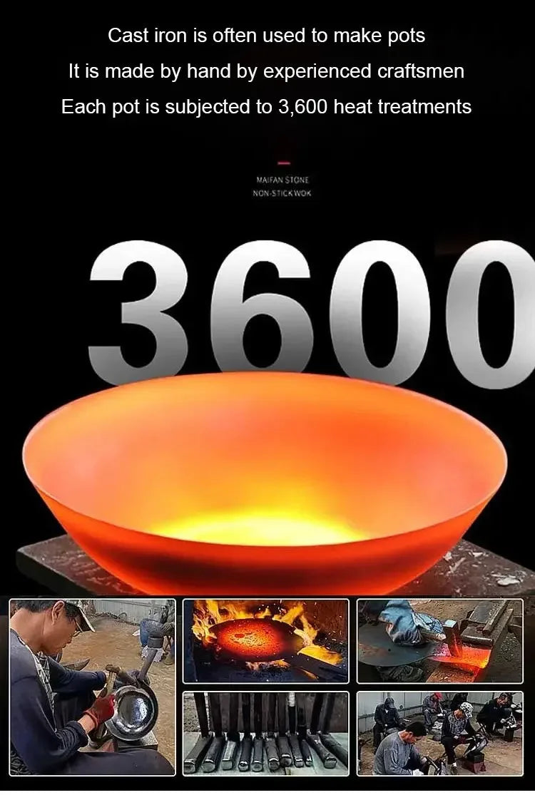 Cast Iron Pot Uncoated And Non Stick wok Casserole kitchen cooking pot