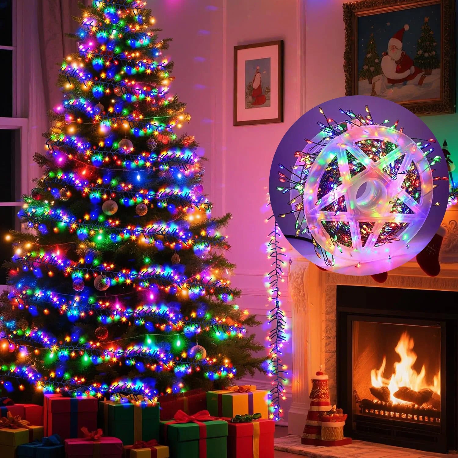 LED Firecracker String Lights 30-75M Garland Fairy Lights EU/US