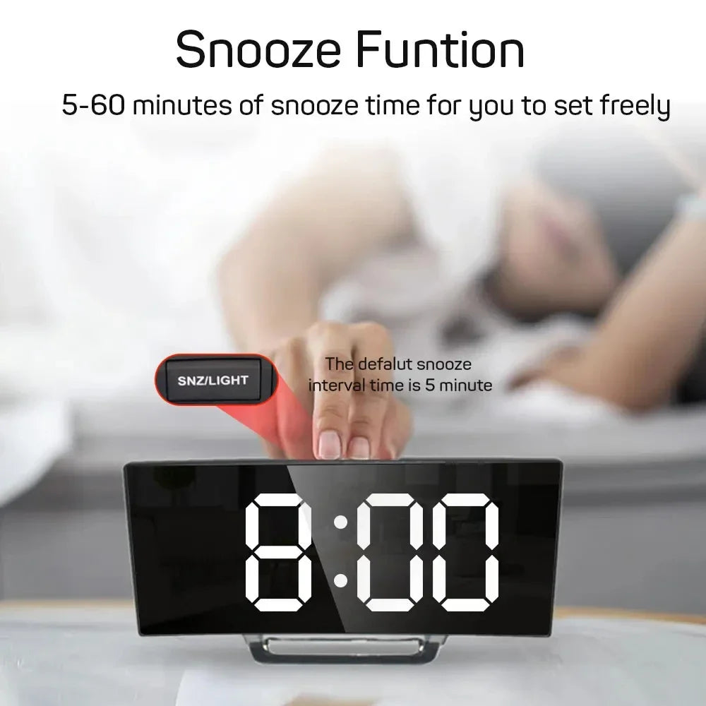 LED Digital Electronic Clock Backlight Large Number Alarm Clock