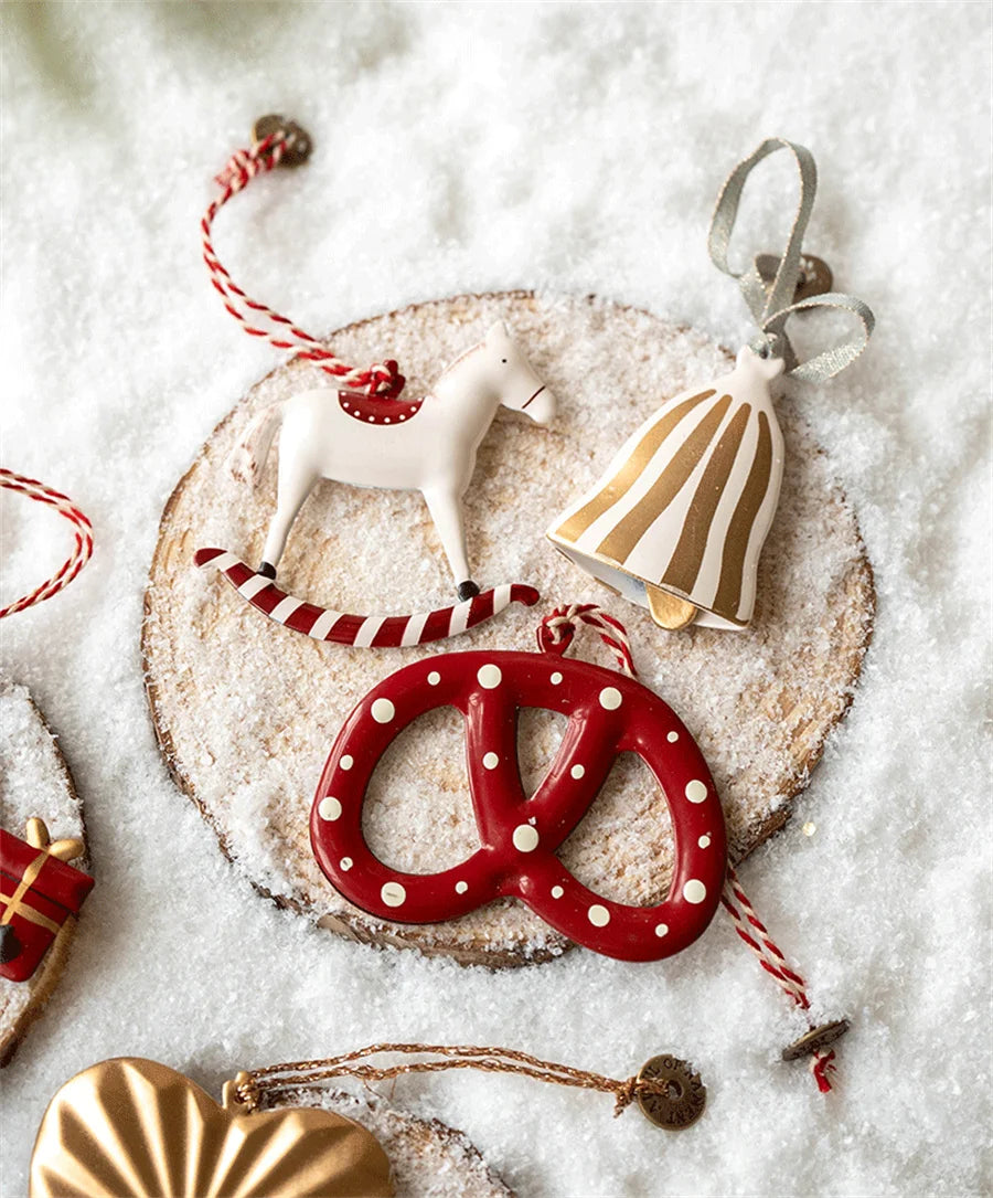 Metal Hand Painted Hanging Christmas Tree Decoration, Holiday Gift