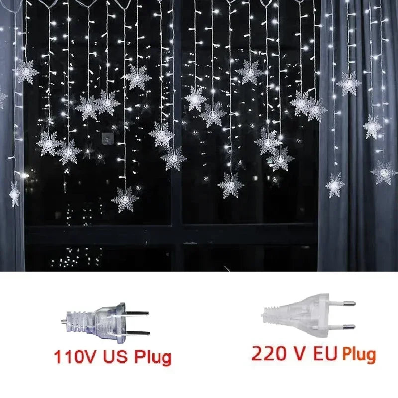 110V 220V Snowflakes  Curtain Garland