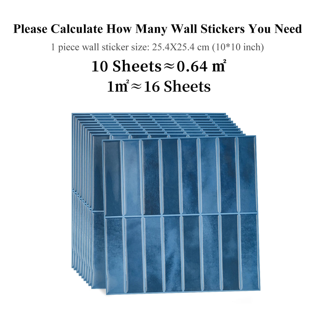 10 PCS Waterproof and Anti-oil Stick-On Tiles