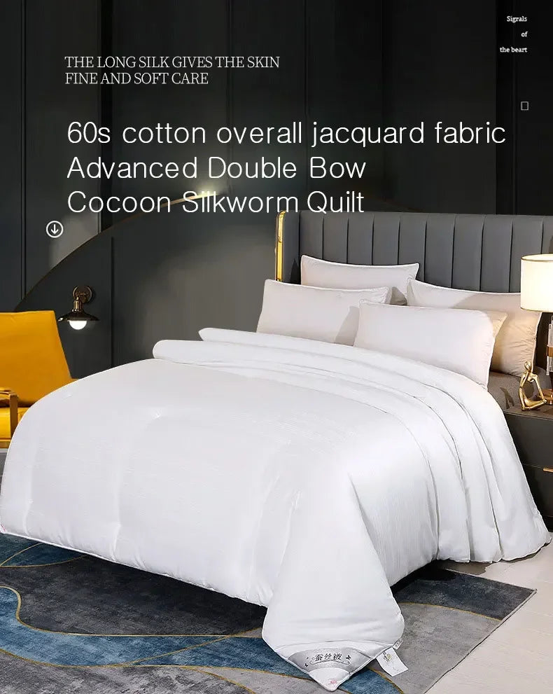 Natural Mulberry Silk Duvet Luxury Queen King Size Comforter