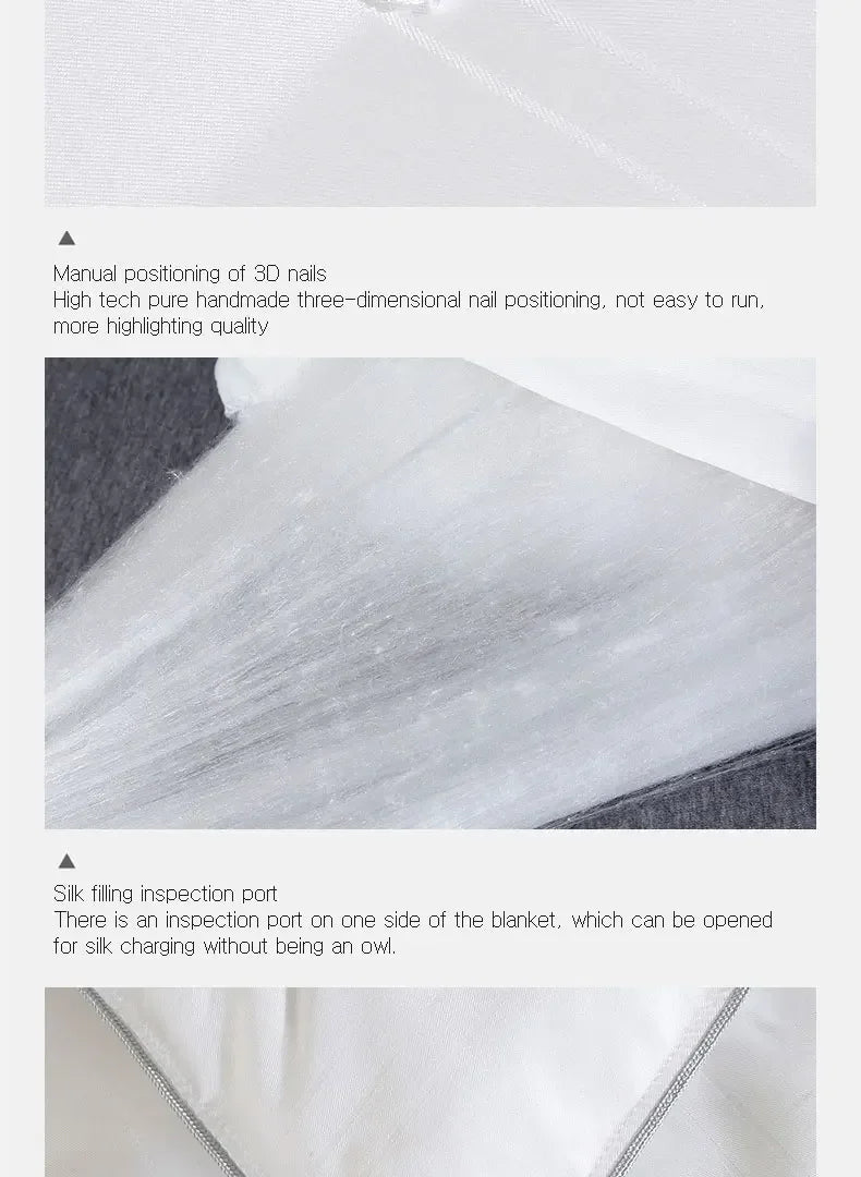 Natural Mulberry Silk Duvet Luxury Queen King Size Comforter