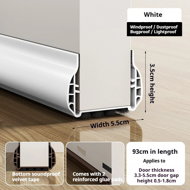 Pvc Door Seal Draft Stopper With 4 Layer Brush Reduce Noise Insect Proof