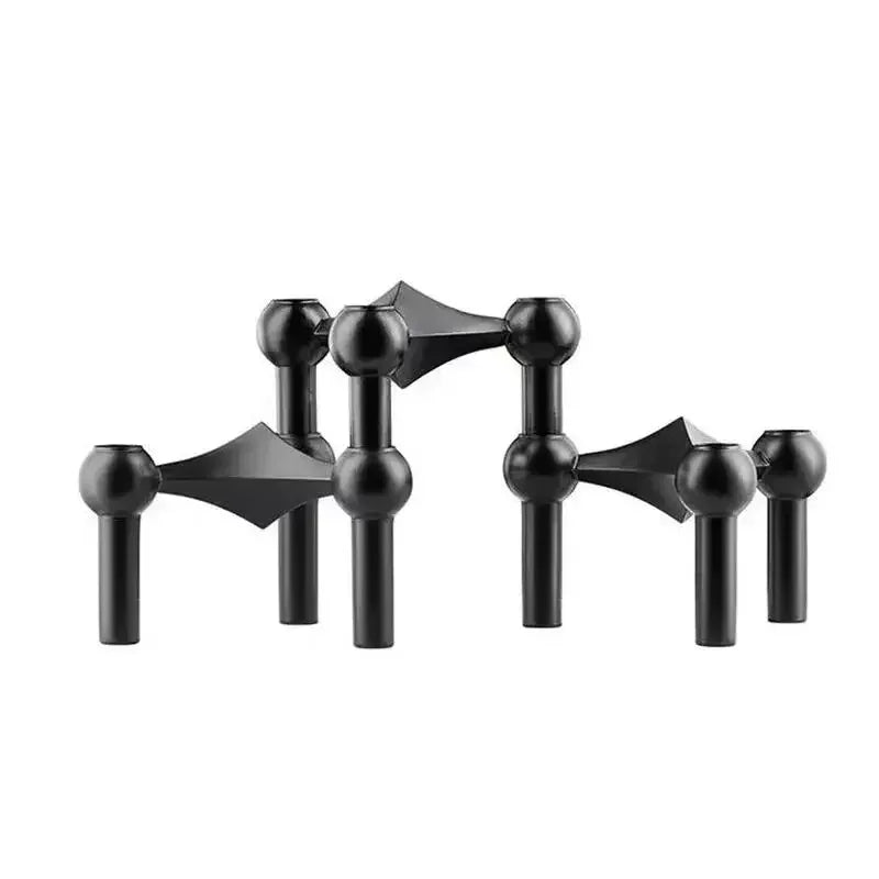 Metal Molecular Structure Candle Holder Nordic Silver Candlestick