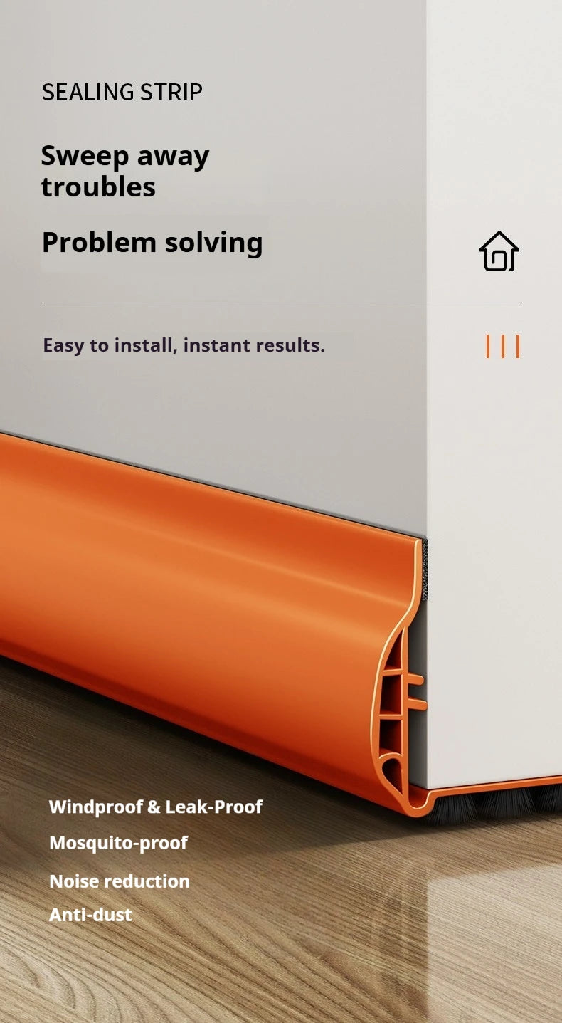 Pvc Door Seal Draft Stopper With 4 Layer Brush Reduce Noise Insect Proof