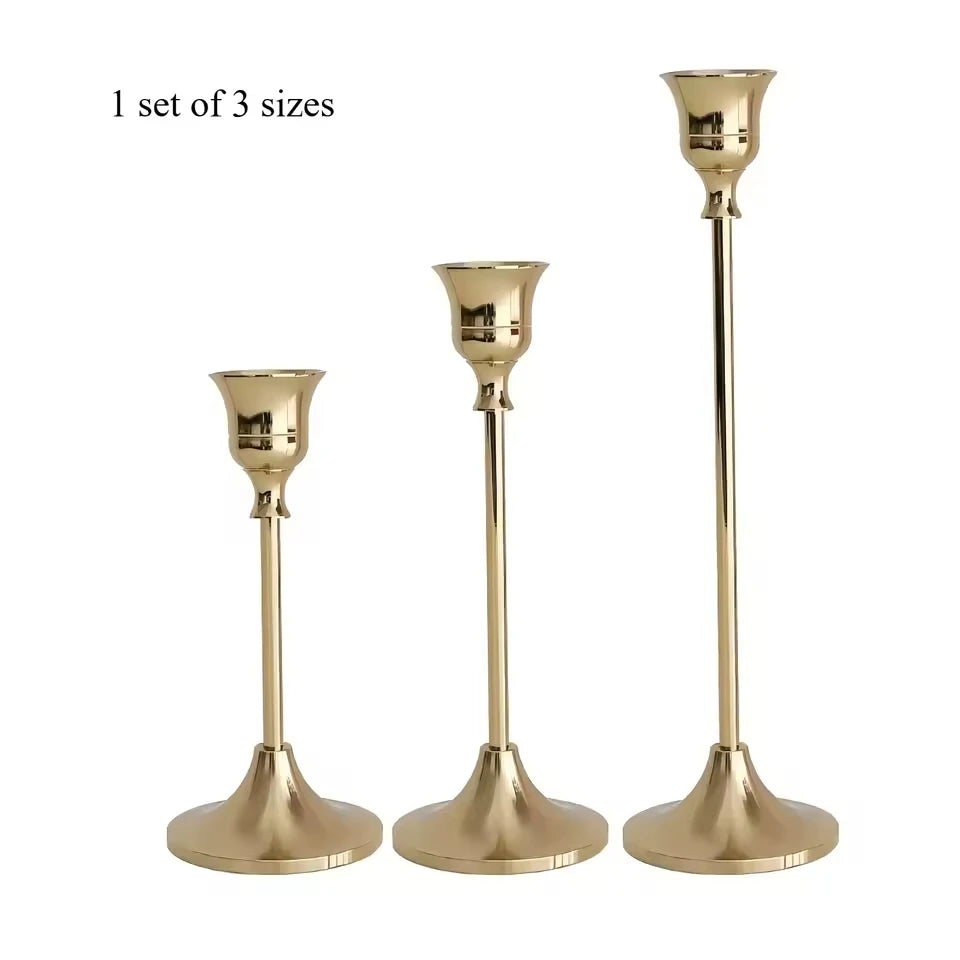 3Pcs/Set European Style Metal Candle Holders