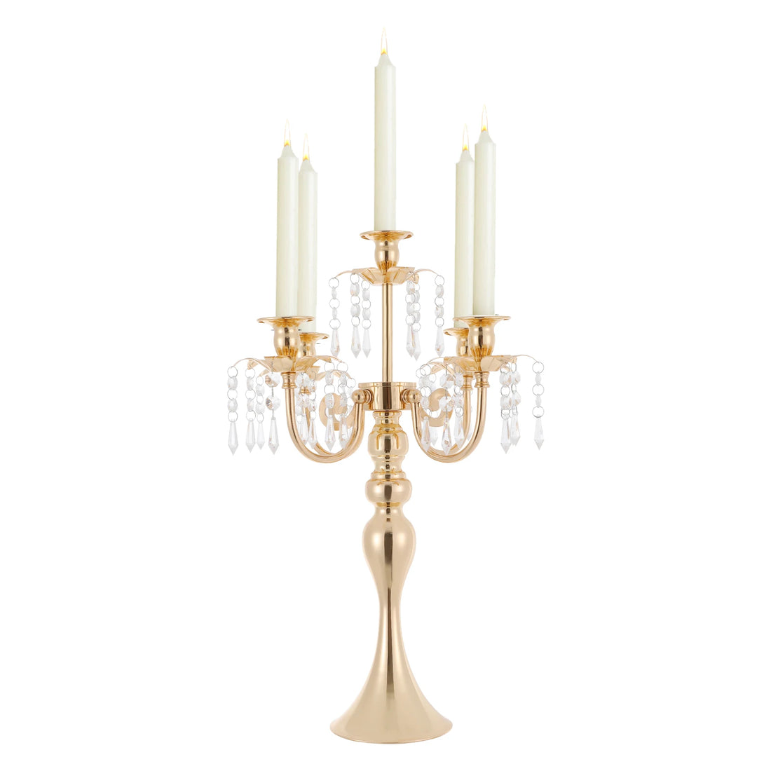 4Pcs 5-Arm Vintage Candle Holders 20in Black