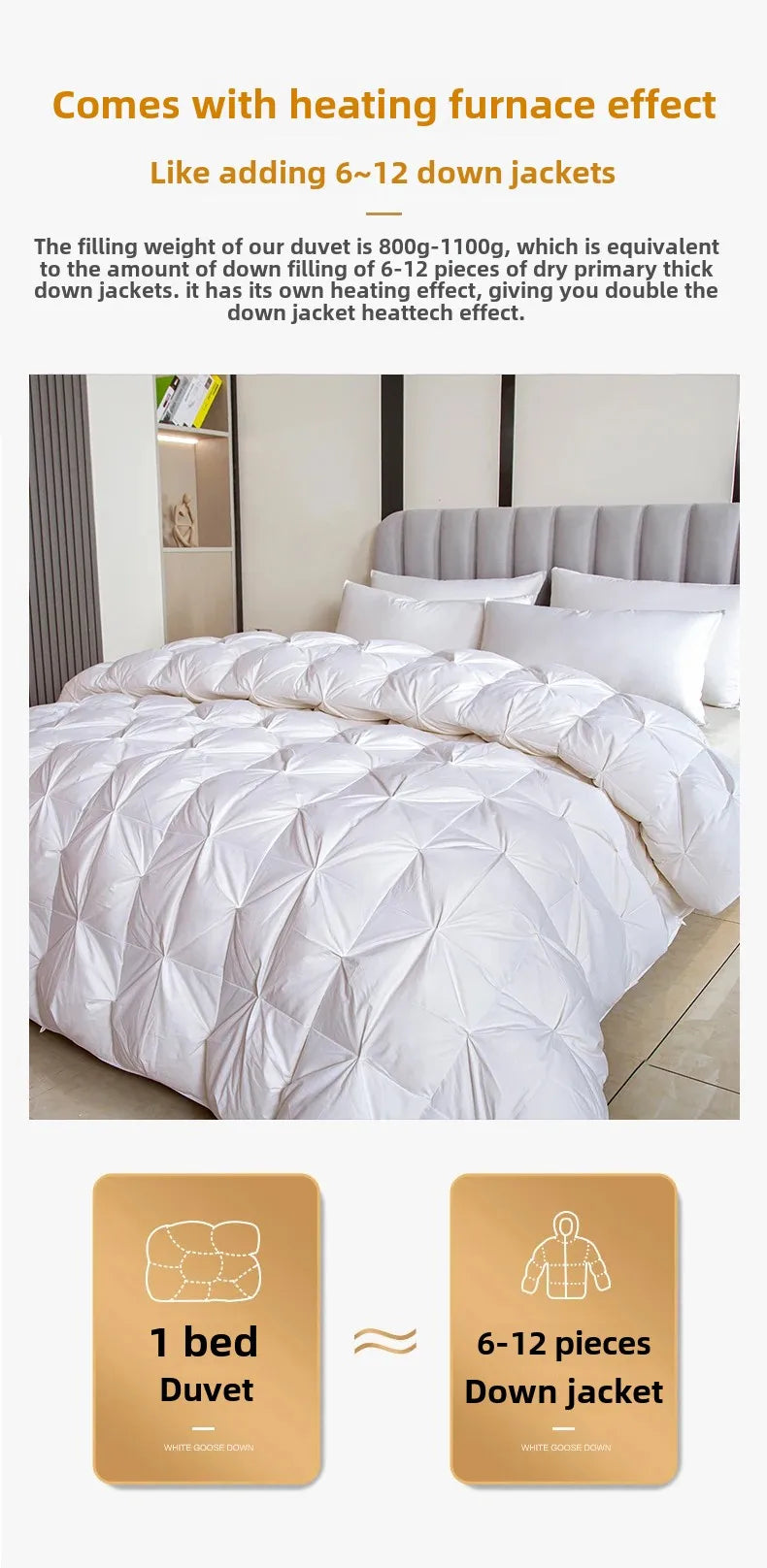 100% white goose down comforter
