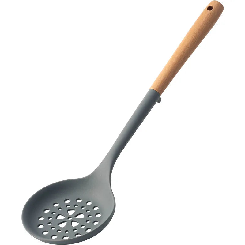 NEW Silicone Spatula Non Stick Pan Wooden Handle Silicone Vegetable