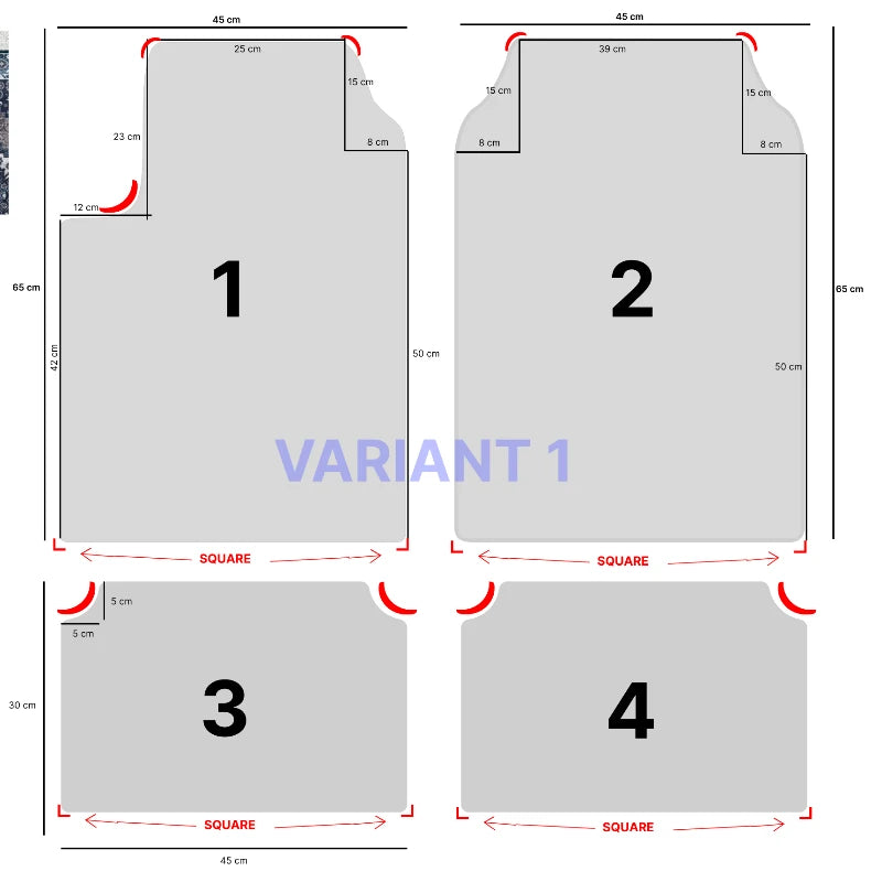 Set of Bohemian Style Floor Mat Universal Size Car Foot Mat