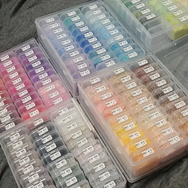 White transparent plastic storage box combination