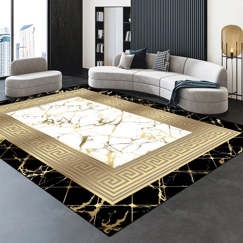 Modern Golden Luxury Carpet Large Living Room Decoration
