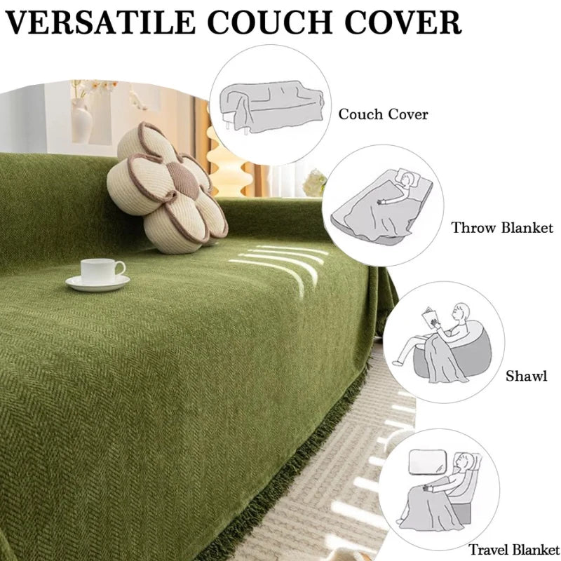 Cream Style Chenille Sofa Cover Sofa Towel Four Seasons