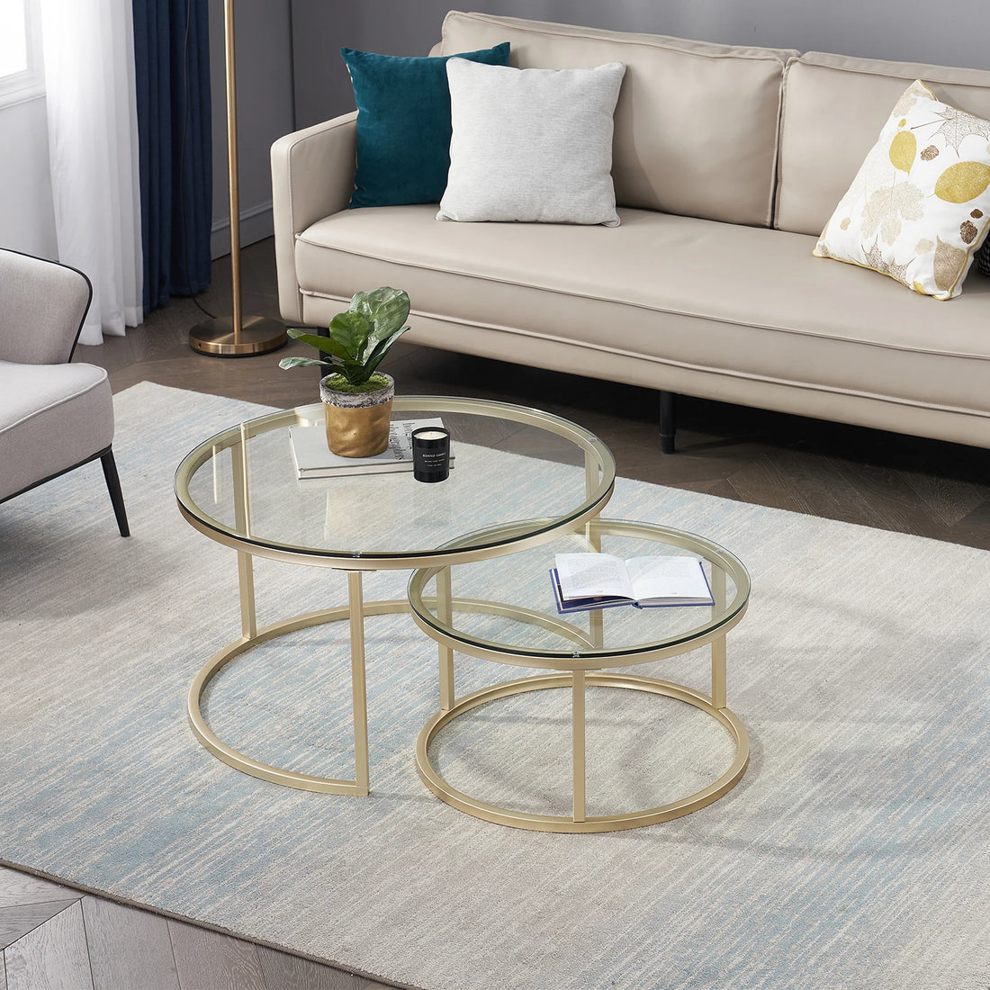 EGOONM 2 in 1 Iron Coffee Table Fashion Small Apartment Living Room Coffee Table