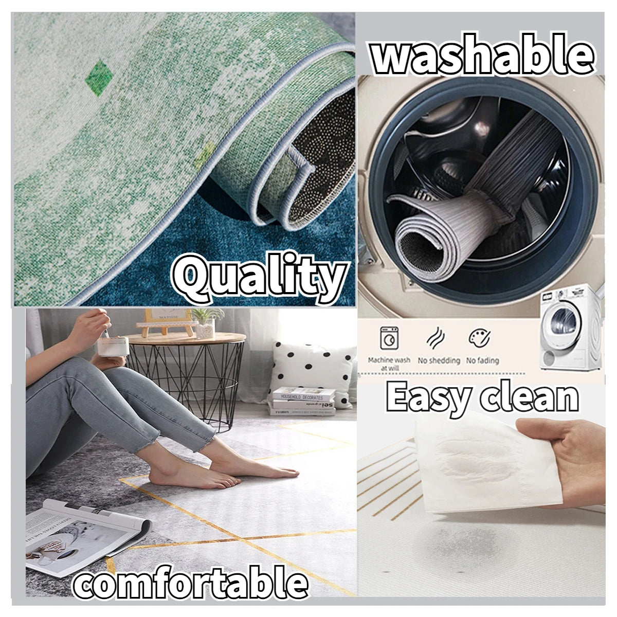 Carpets for Living Room Decoration Washable Floor Lounge Rug Large Area