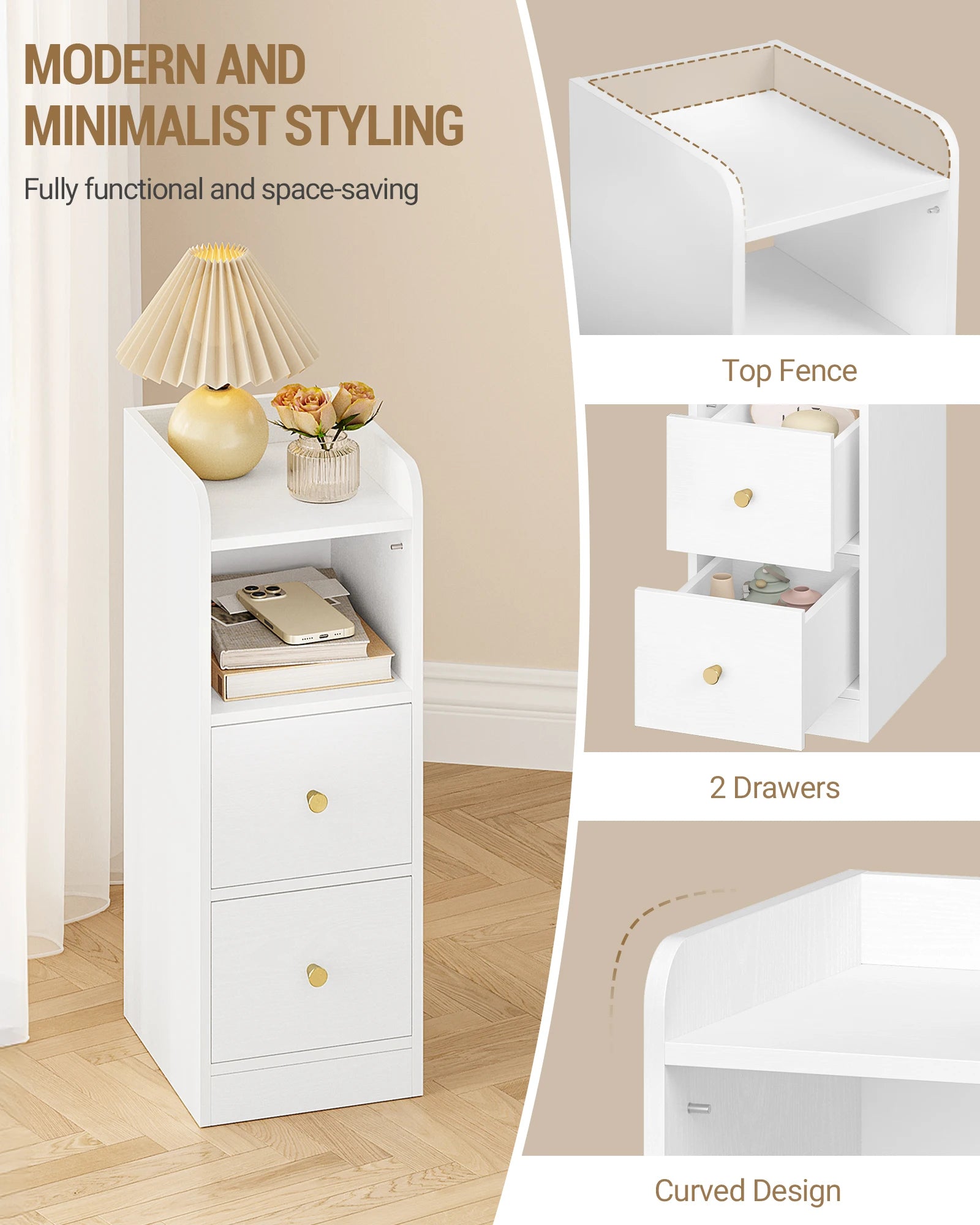 Hzuaneri Bedside Table Set of 2